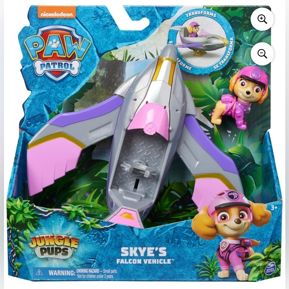 NEW PAW Patrol Jungle Pups, Skye Falcon Vehicle with Figure